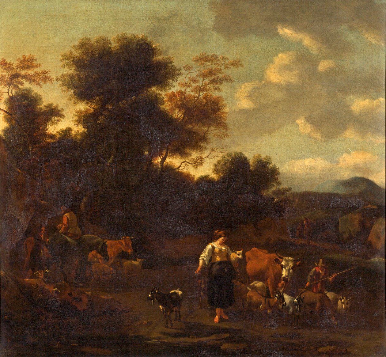 Táj figurákkal és állatokkal alkotó: Nicolaes Pietersz. Berchem