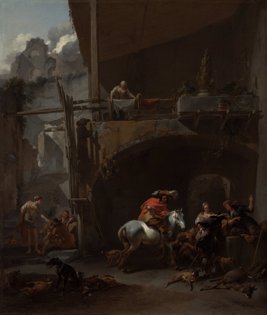 Visszatérés a vadászatból alkotó: Nicolaes Pietersz. Berchem