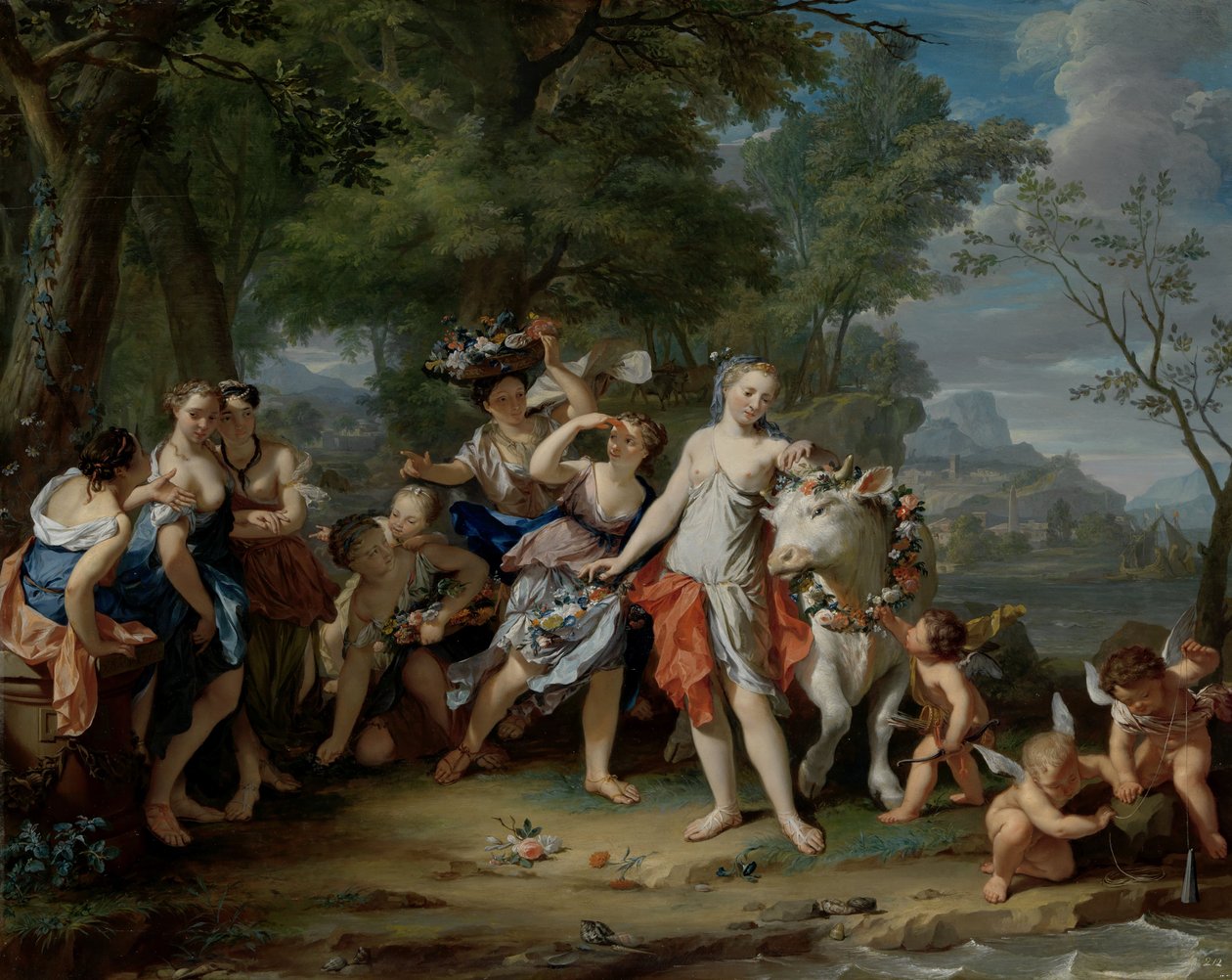 Európa megerőszakolása, 1735-40 körül alkotó: Nicolaes Verkolje