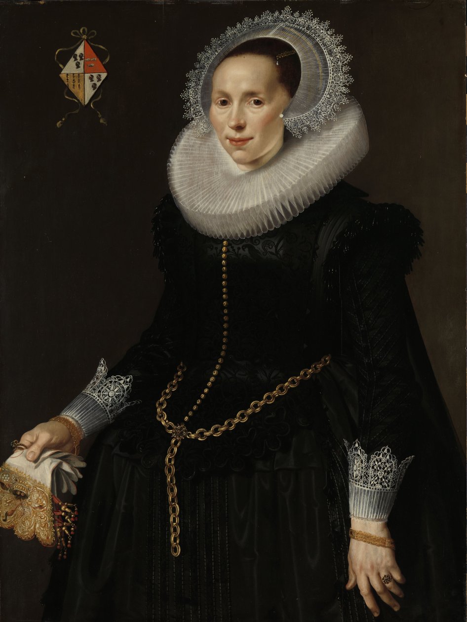 Johanna Le Maire, Pieter van Son feleségének portréja, 1622-29 körül (olaj, tábla) alkotó: Nicolaes  Eliasz