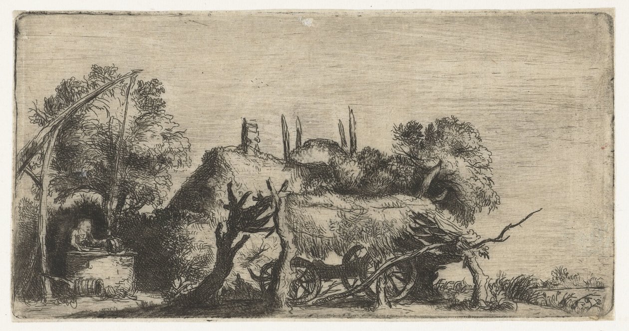 Táj kúttal és kocsival alkotó: Nicolaes Anthoni Flinck (attributed to)