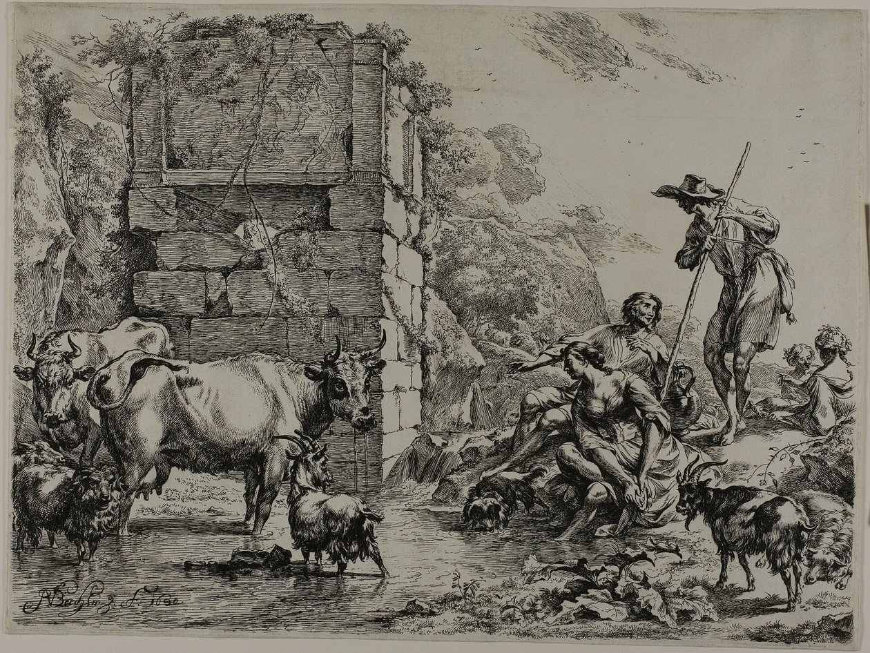 Tehén ivás alkotó: Nicolaes Berchem