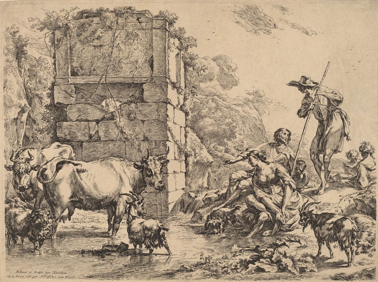 Tehénivás, 1680. alkotó: Nicolaes Berchem