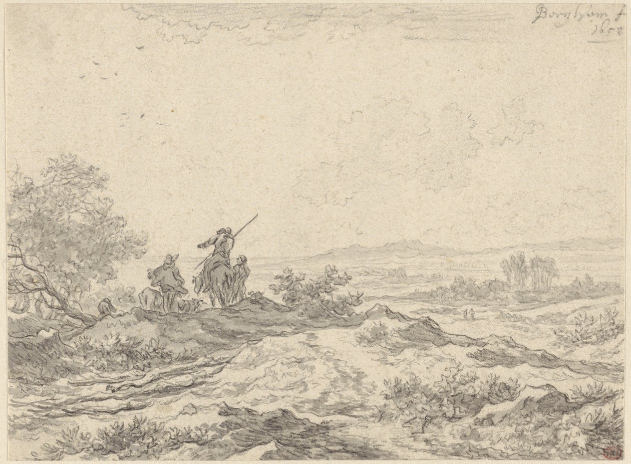 Dűnés táj pásztorokkal alkotó: Nicolaes Berchem