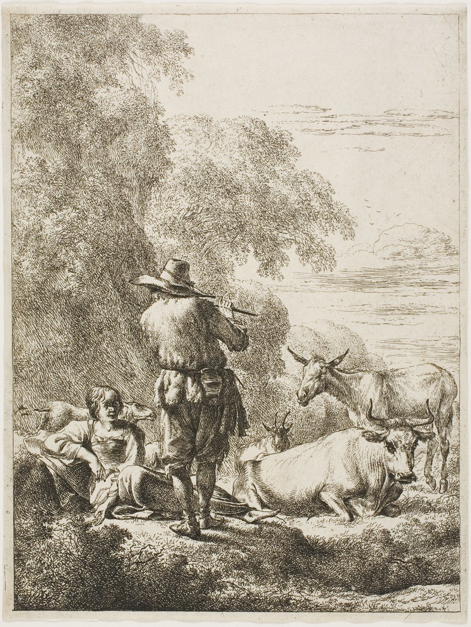 Pásztor furulyázik alkotó: Nicolaes Berchem