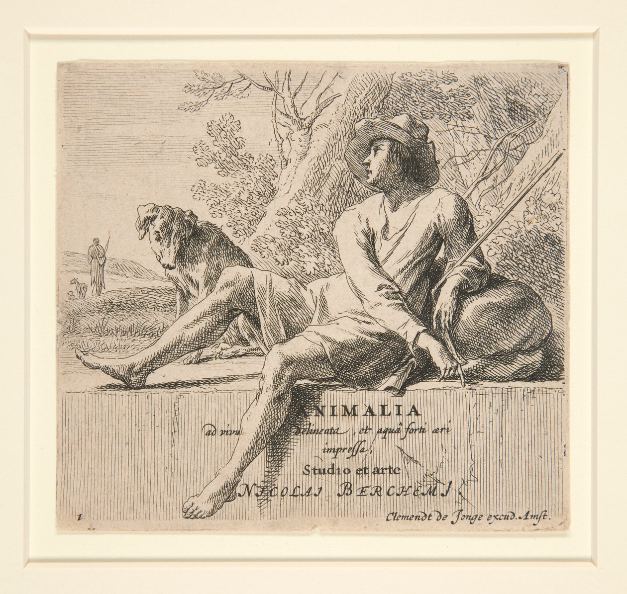 Kőn ülő pásztor (a alkotó: Nicolaes Berchem