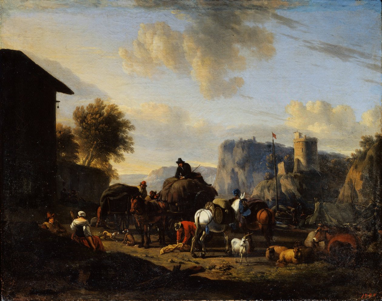 A konvoj többi része, 17. század alkotó: Nicolaes Pietersz. Berchem