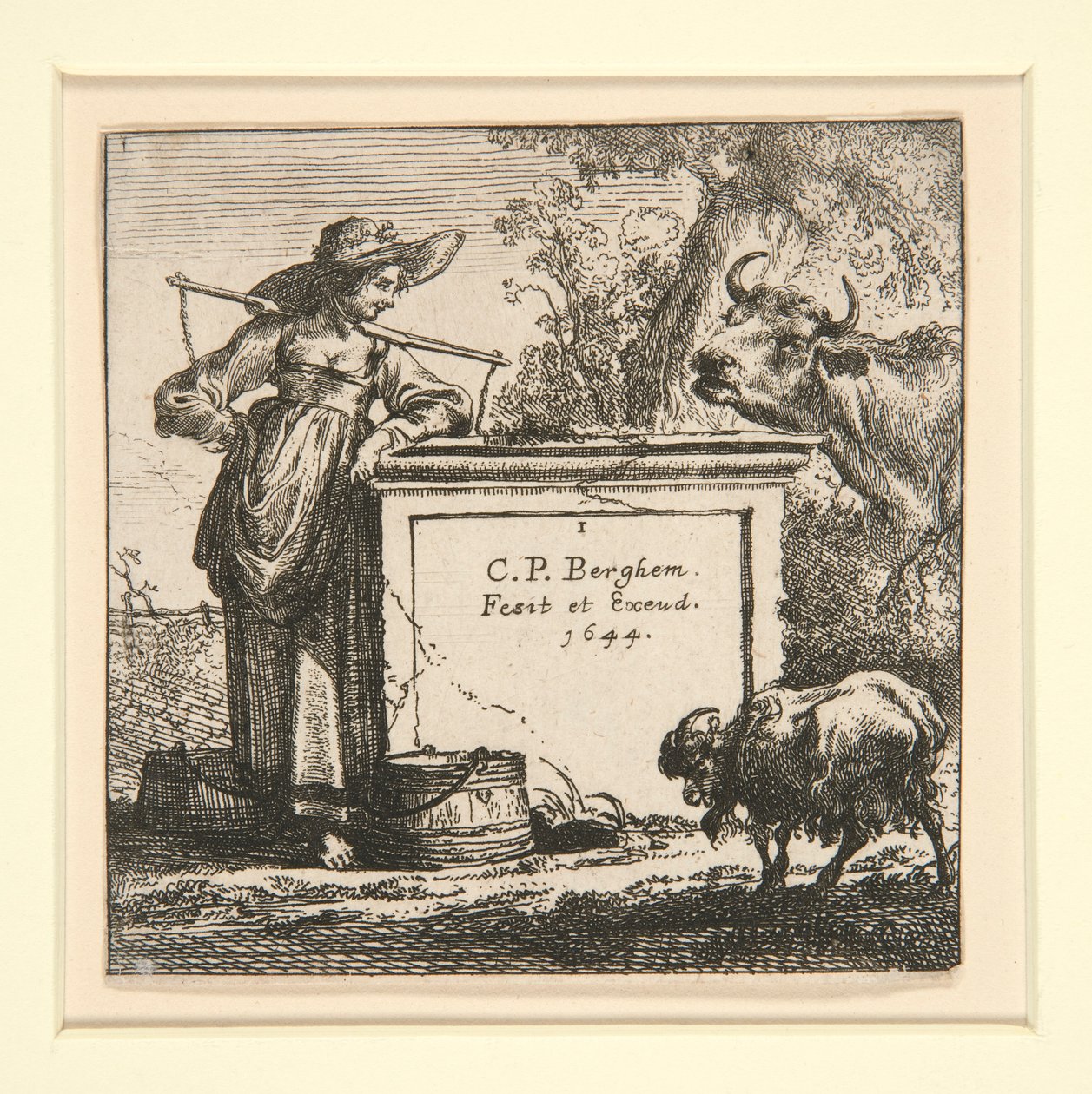 A tehenek készlete, a tejeslányral alkotó: Nicolaes Berchem