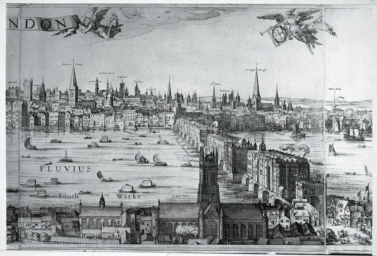 Egyesült Királyság, Anglia, kilátás a londoni városra a londoni híddal alkotó: Nicolaes Jansz (1586 1652) Visscher