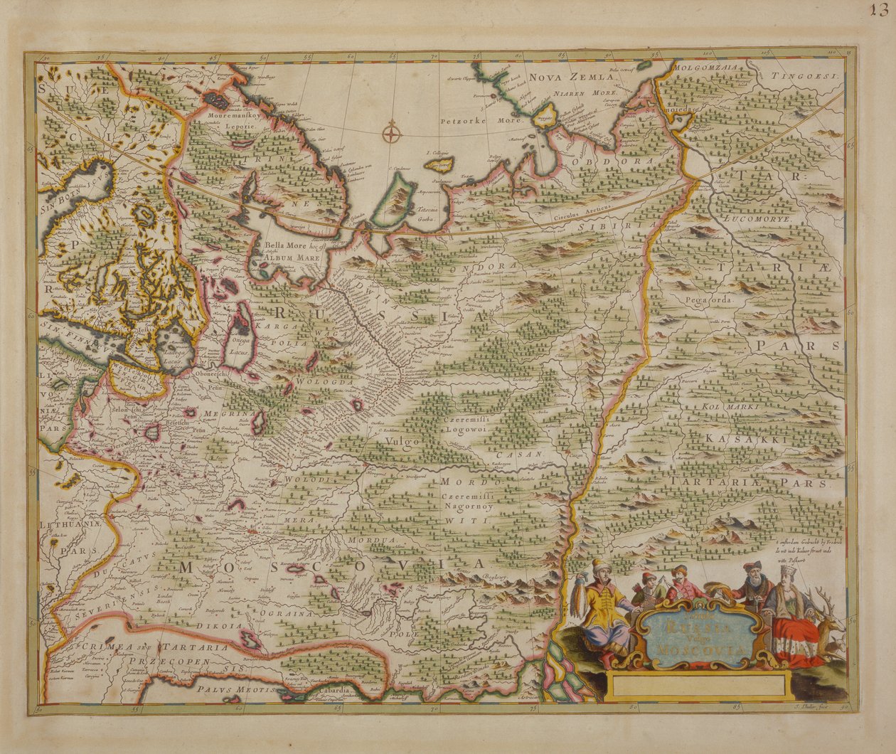 Oroszország és Kelet-Európa térképe a Kisatlaszból, 1745 alkotó: Nicolaes Jansz Visscher