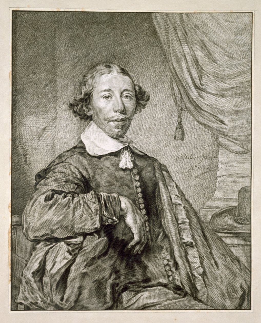 Egy férfi portréja, 1681 (litho) alkotó: Nicolaes Jansz Visscher