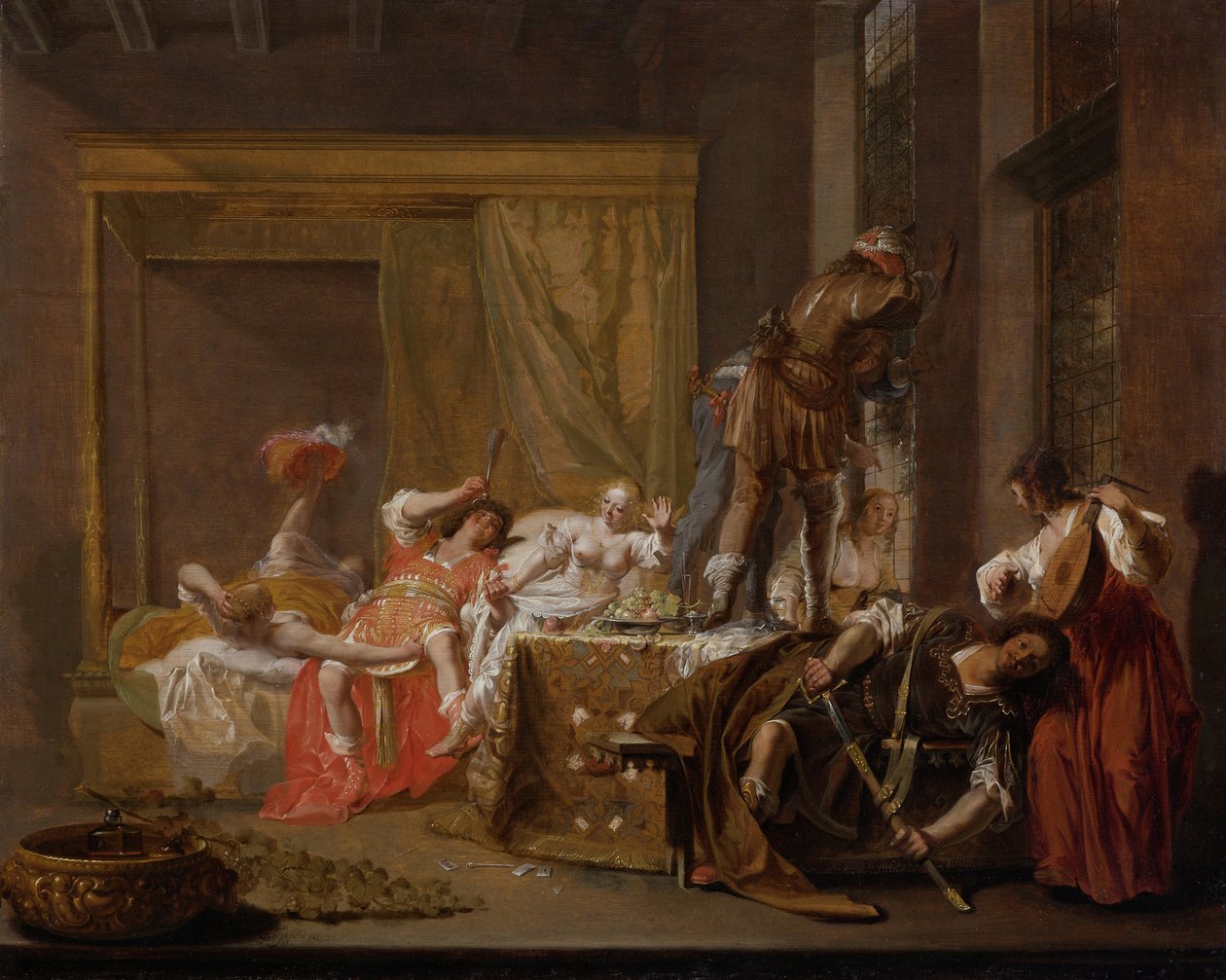 Társaság egy bordélyházban, Messalina und Gaius Silius, 1655 alkotó: Nicolaes Knüpfer