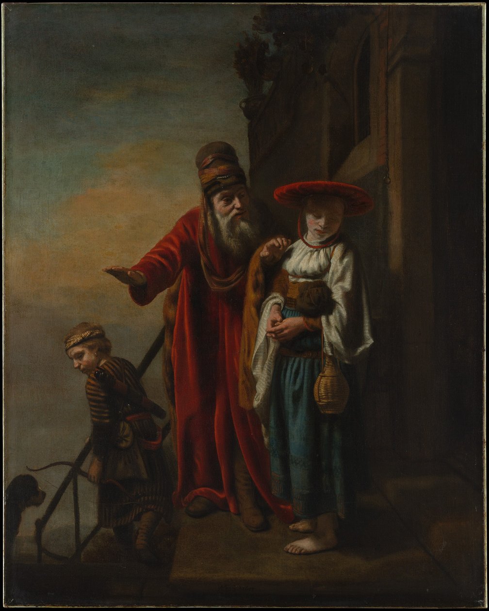 Ábrahám elbocsátja Hágárt és Izmaelt alkotó: Nicolaes Maes