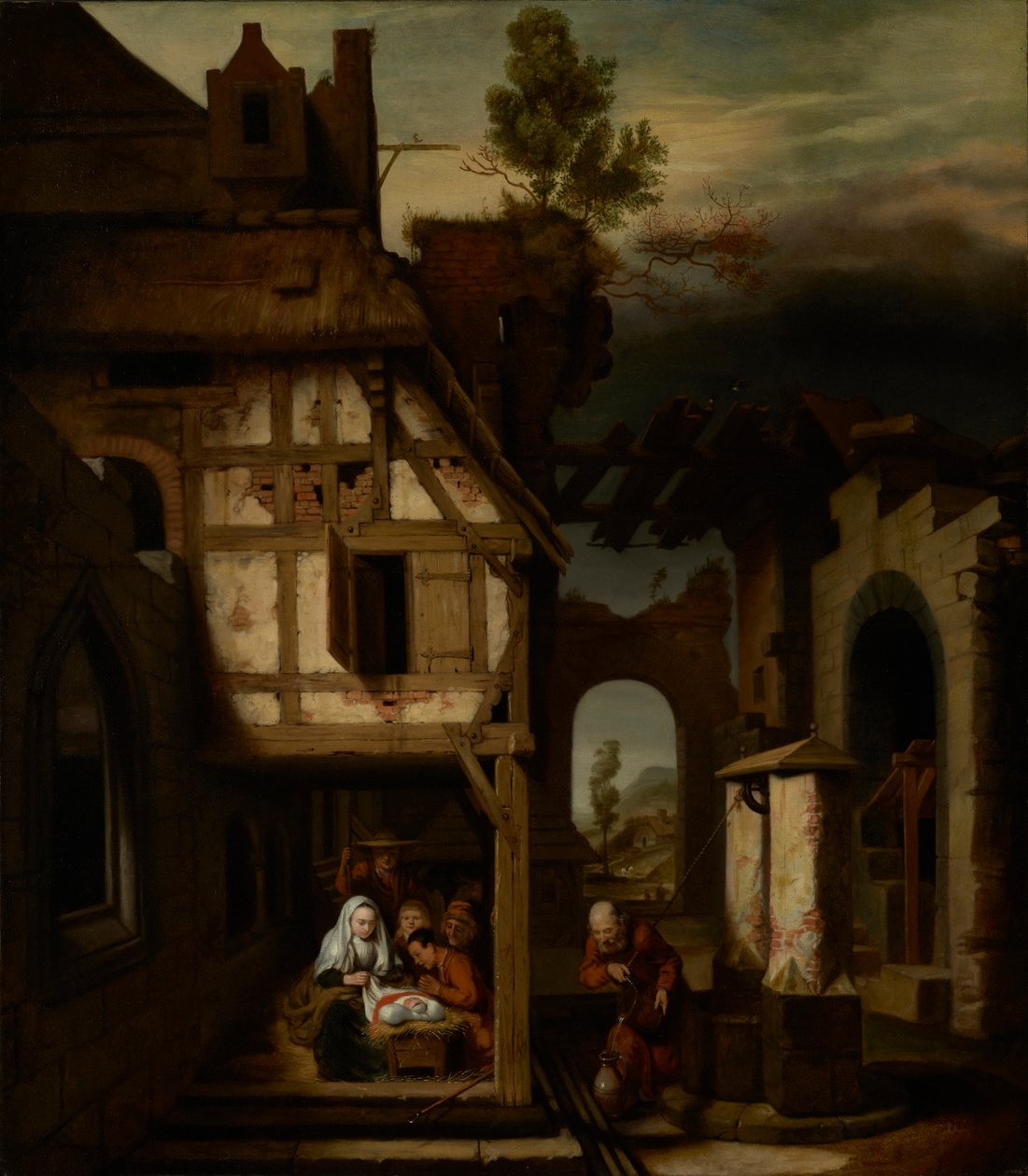 Pásztorok imádása, 1660 körül alkotó: Nicolaes Maes