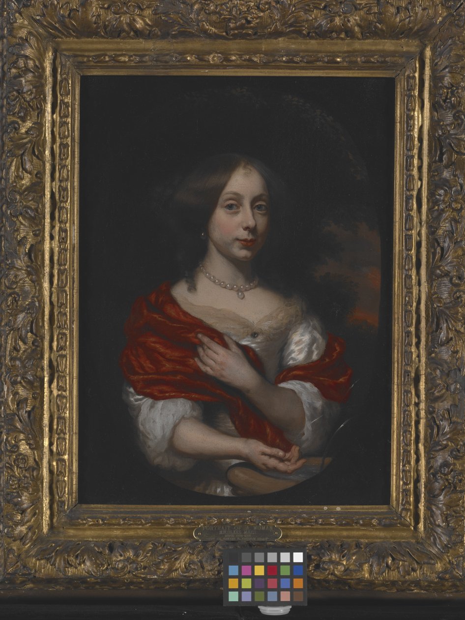 Egy fiatal hölgy portréja (olaj, vászon) alkotó: Nicolaes Maes