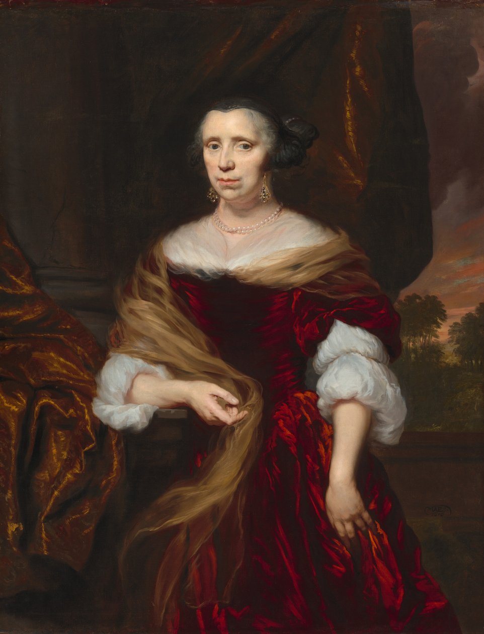 Egy hölgy portréja, 1676. alkotó: Nicolaes Maes