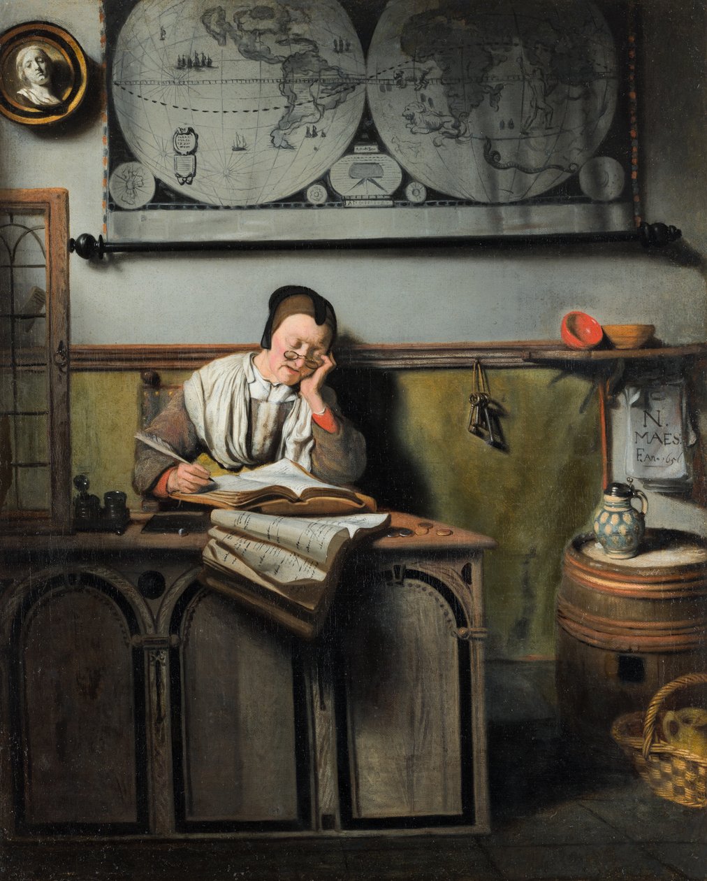 A számlavezető alkotó: Nicolaes Maes