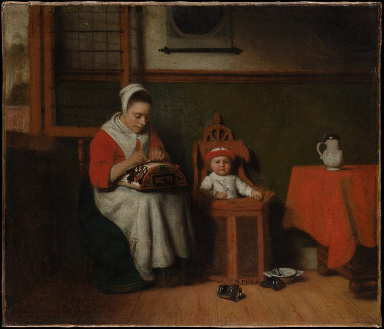 A csipkeverőnő alkotó: Nicolaes Maes