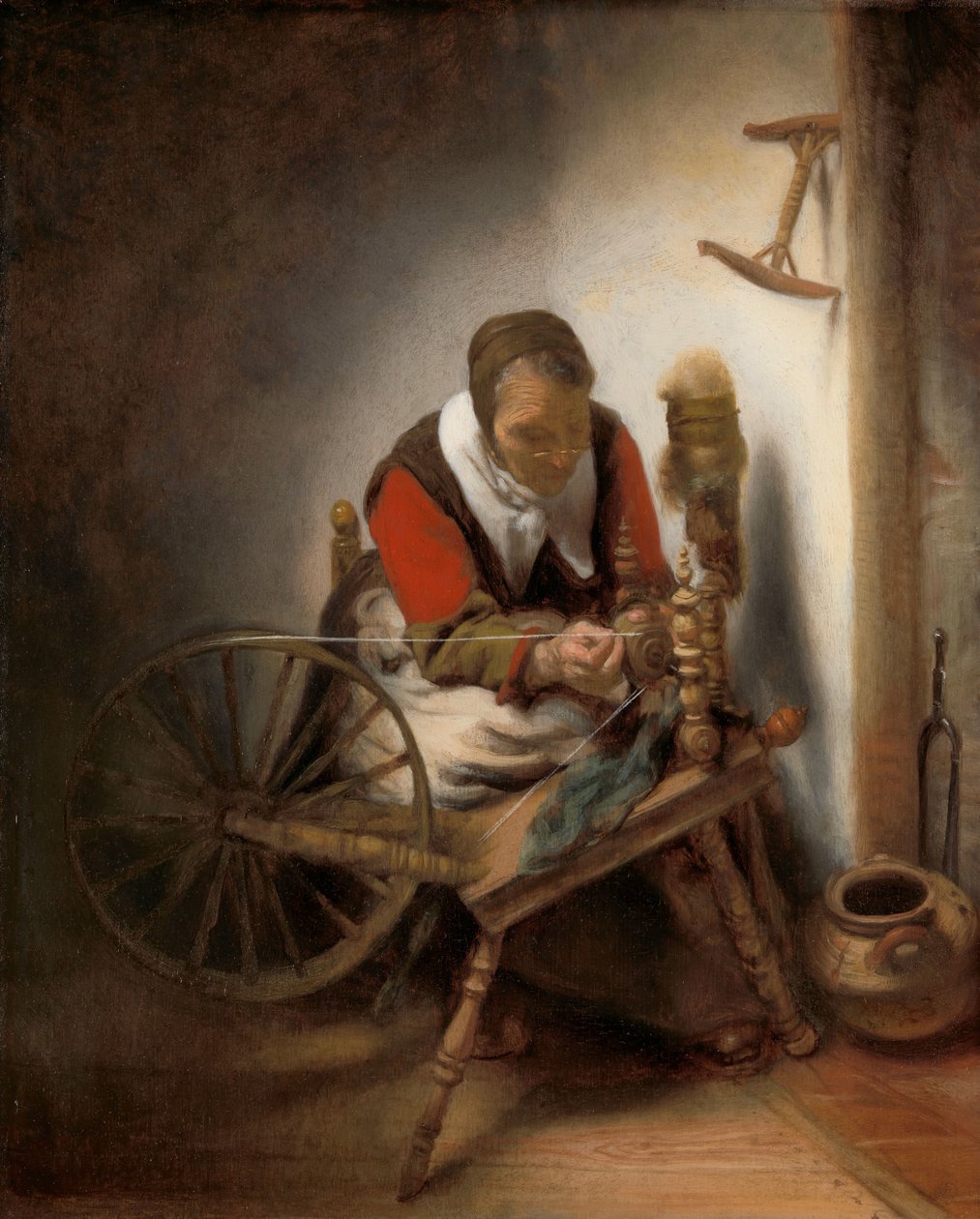 A Spinner, a falon lógó tökfejű alkotó: Nicolaes Maes