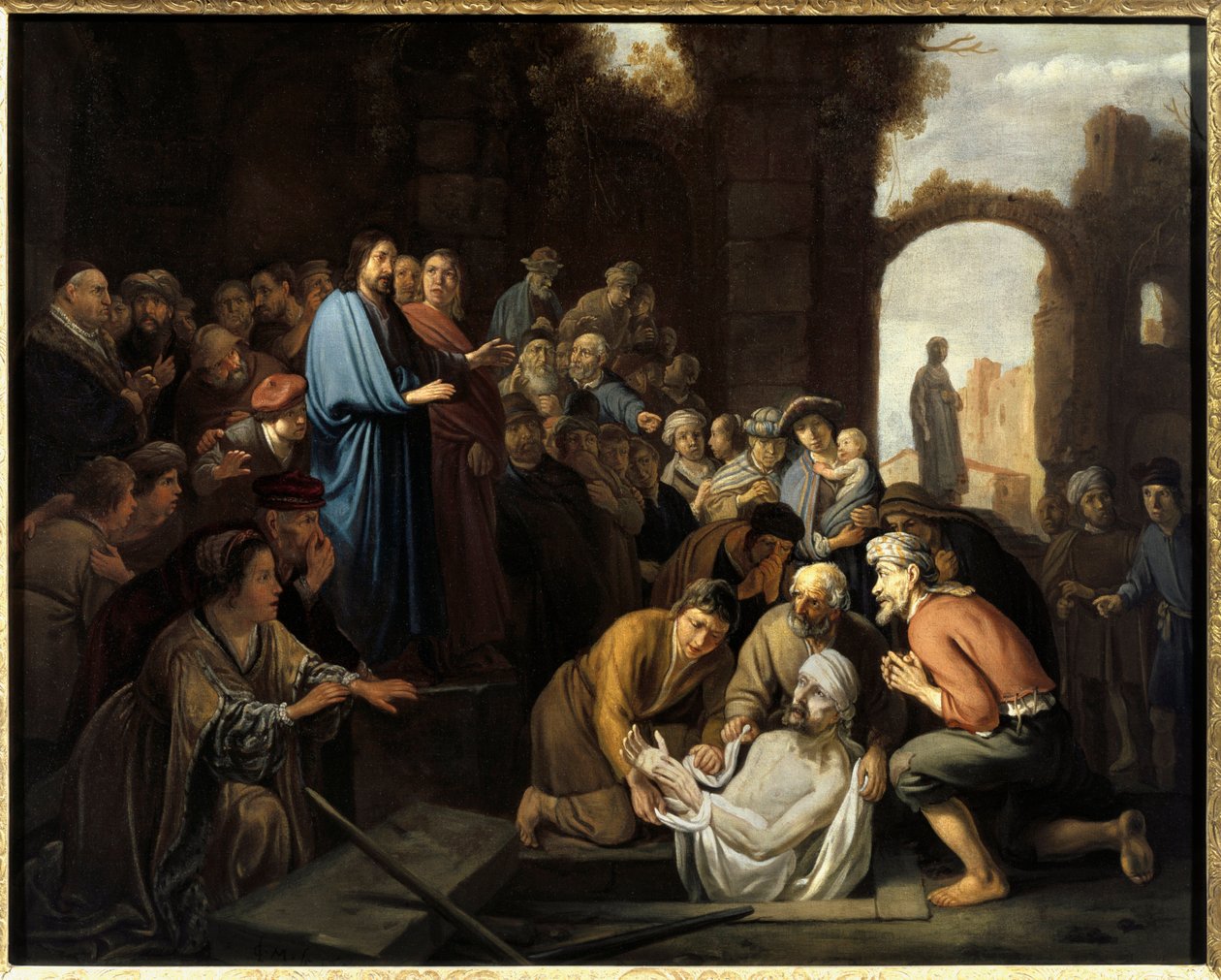 Lázár feltámadása. Nicolaes Cornelisz Moyaert festménye alkotó: Nicolaes Moeyaert