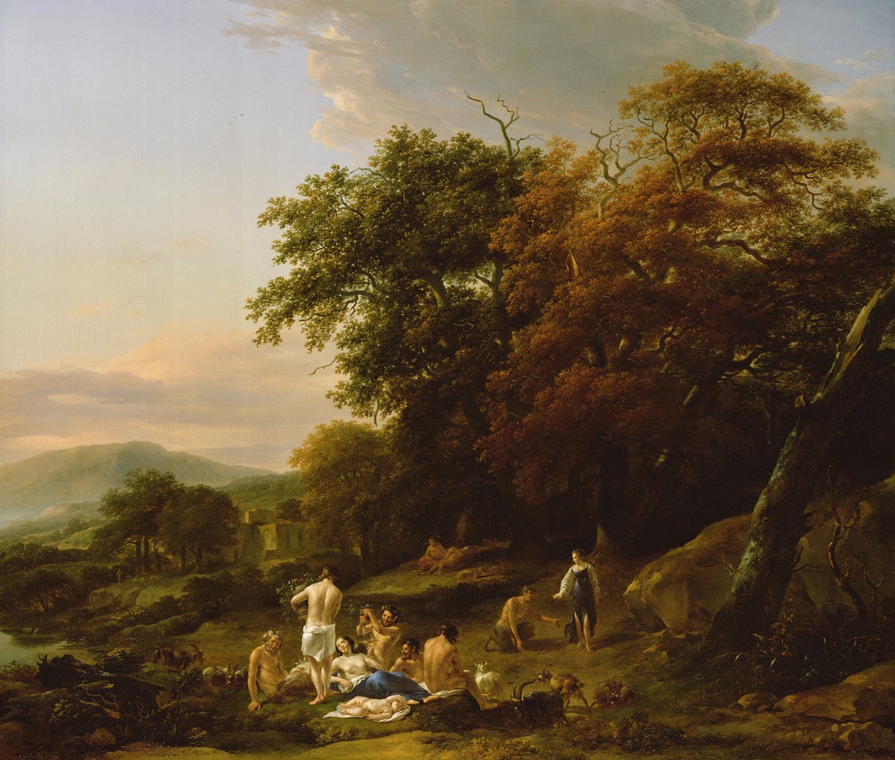 Diana, a vadásznő meglep egy bakhános mulatságot alkotó: Nicolaes Pietersz. Berchem