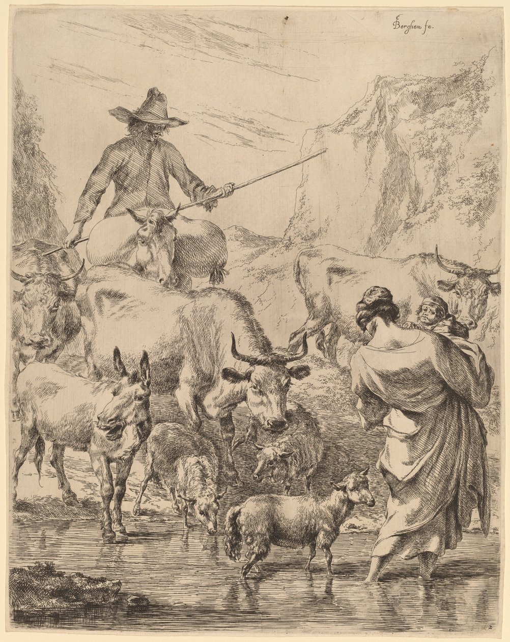 Csorda átkelés a patakon alkotó: Nicolaes Pietersz Berchem