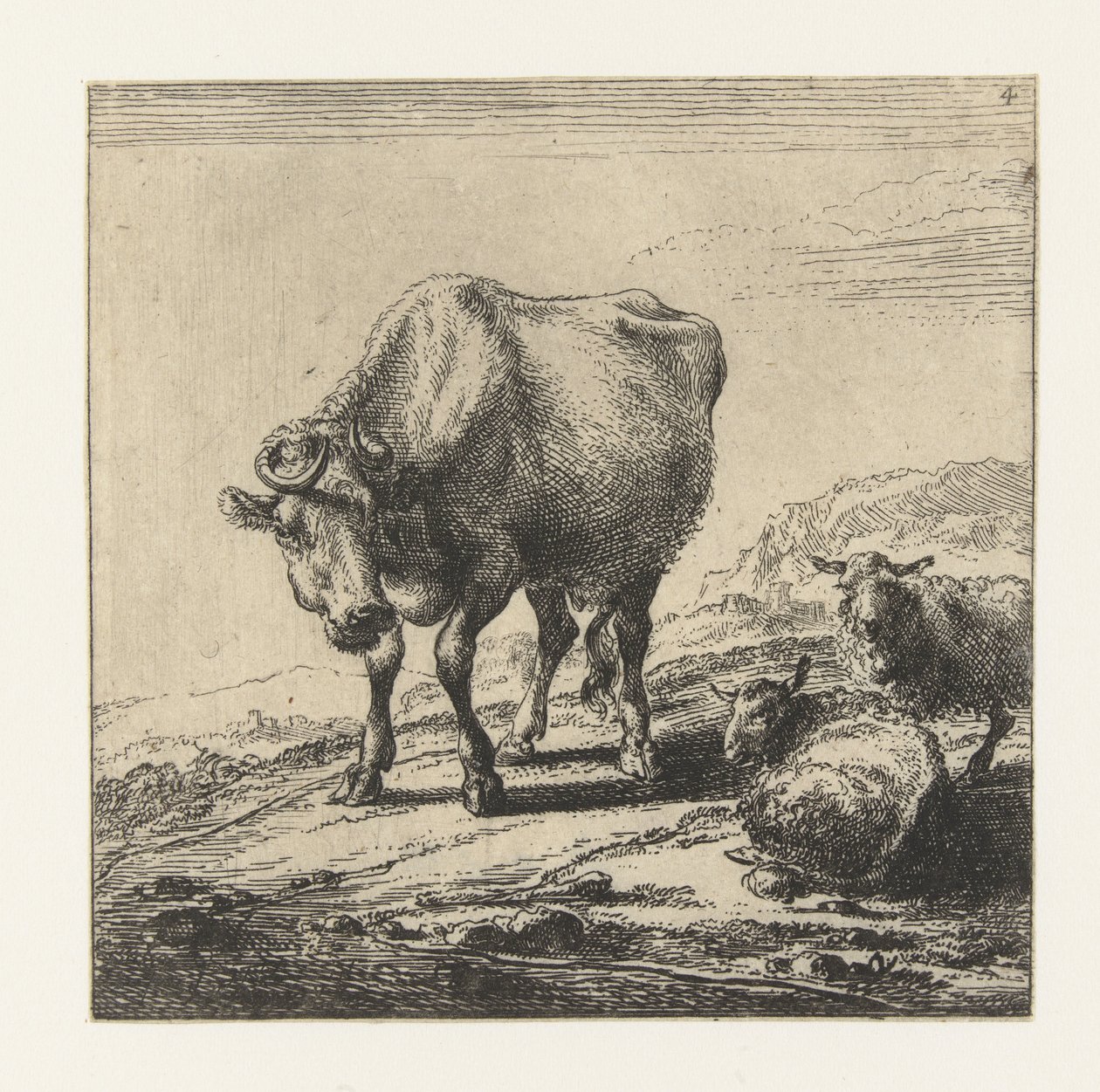 Tehén és két bárány Tehenek (sorozat címe) alkotó: Nicolaes Pietersz Berchem