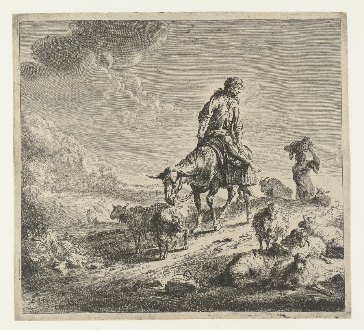 Ember a szamáron alkotó: Nicolaes Pietersz Berchem