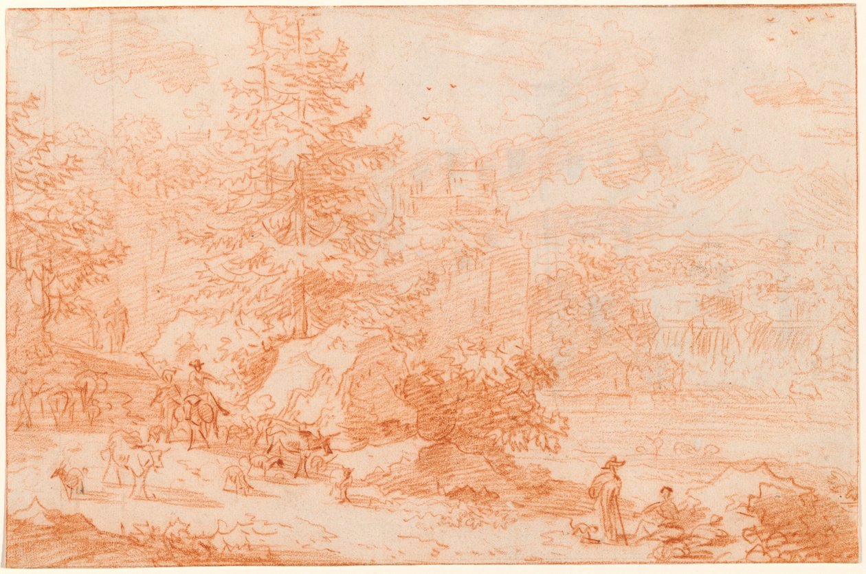 Tivolit idéző északi táj fantasy alkotó: Nicolaes Pietersz Berchem