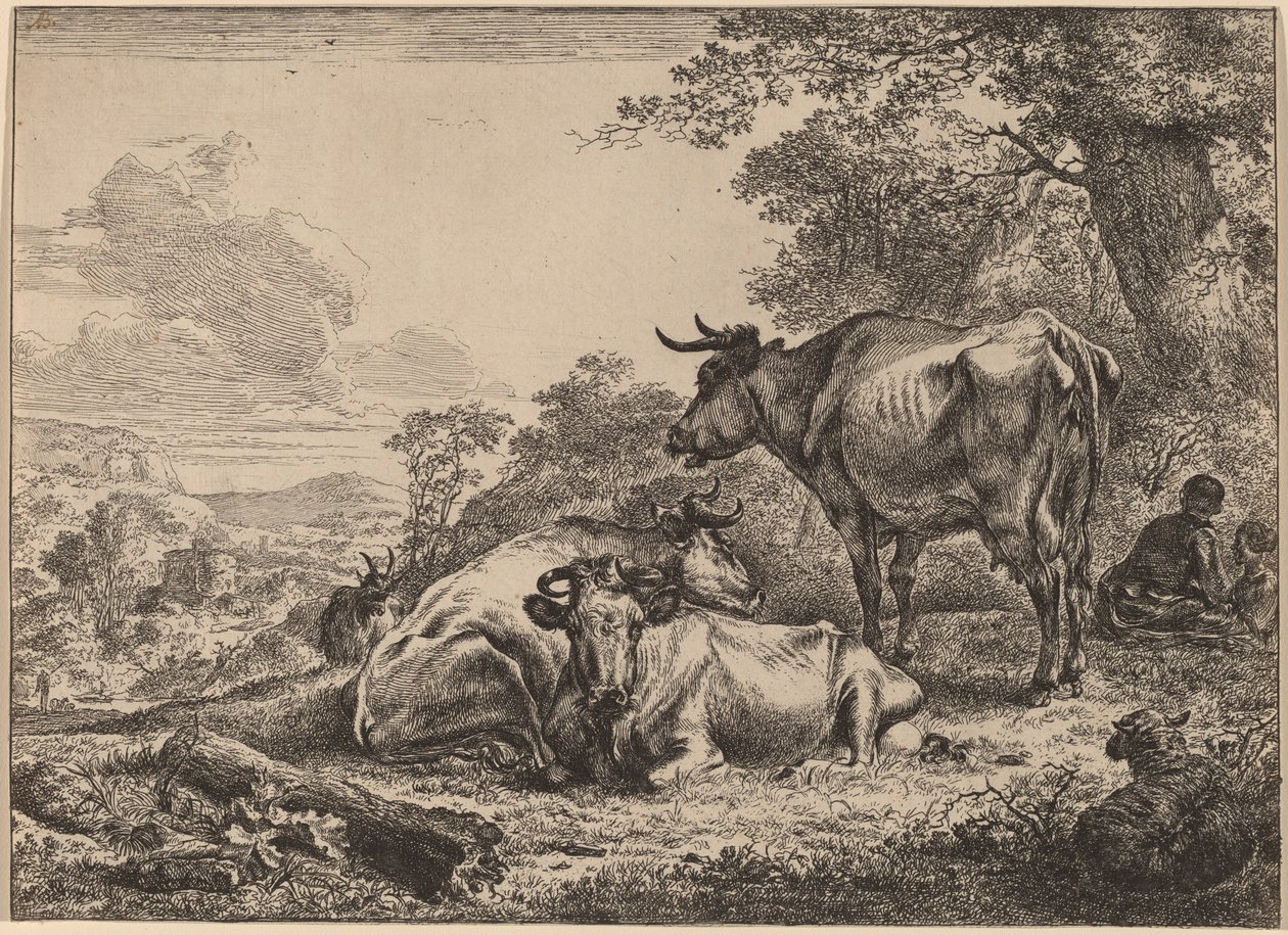 Pihenő tehenek alkotó: Nicolaes Pietersz Berchem