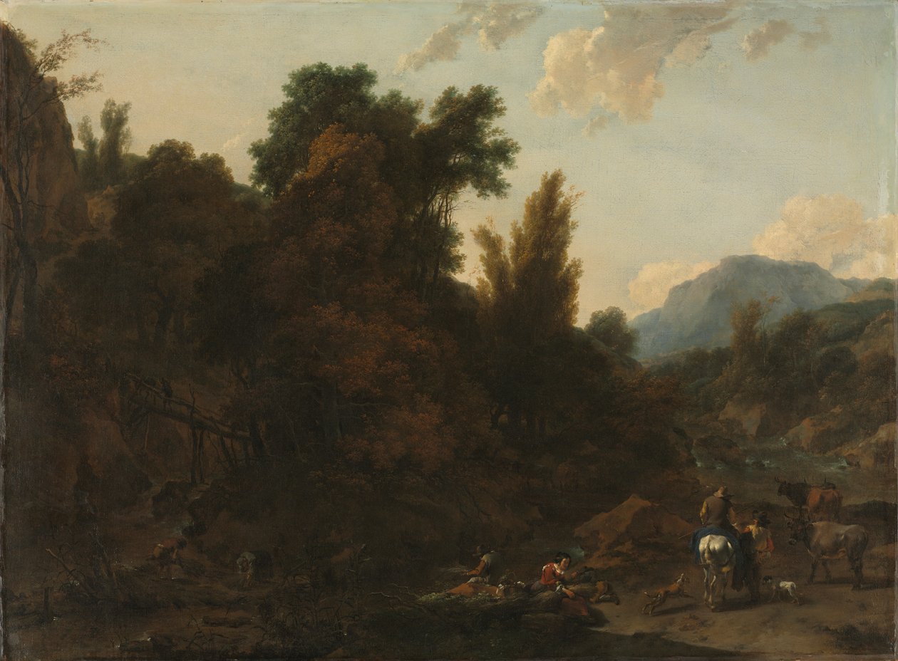 Sietős gyűjtögetők alkotó: Nicolaes Pietersz. Berchem