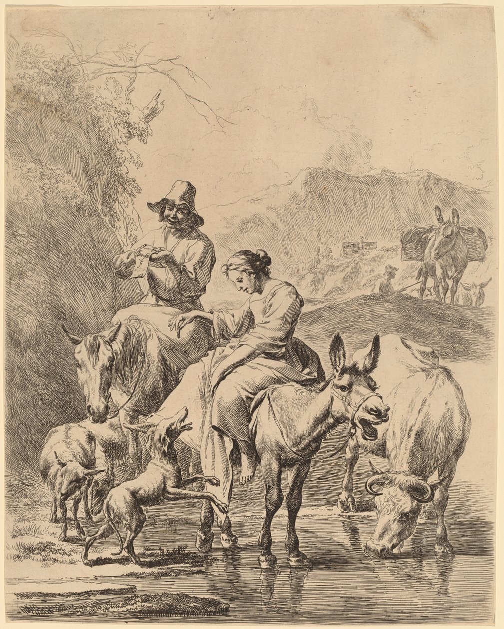 Pásztorlány szamáron alkotó: Nicolaes Pietersz Berchem