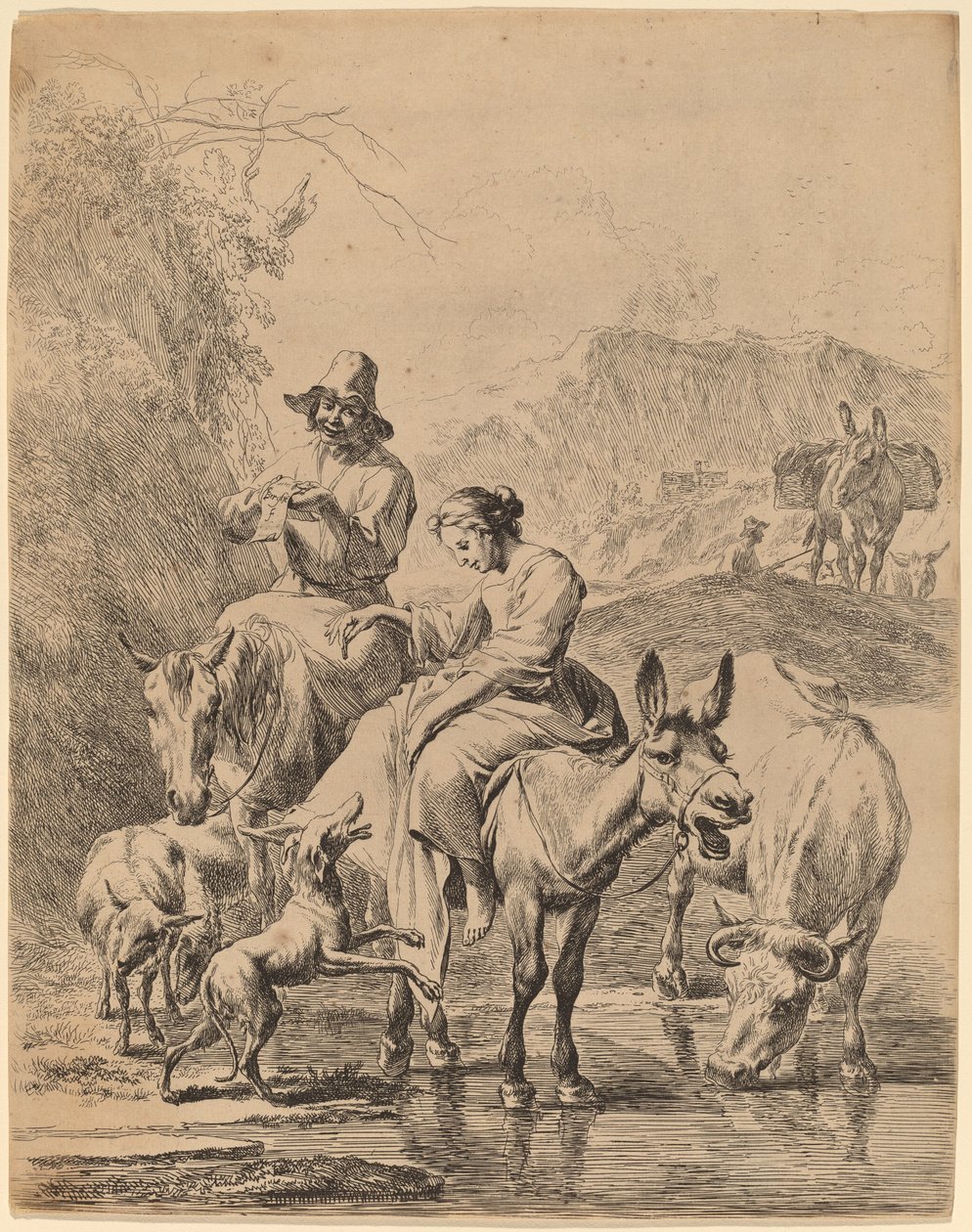 Pásztorlány szamáron alkotó: Nicolaes Pietersz Berchem