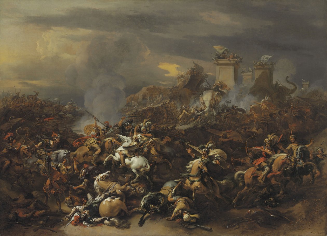 Nagy Sándor csatája Porus király ellen alkotó: Nicolaes Pietersz. Berchem