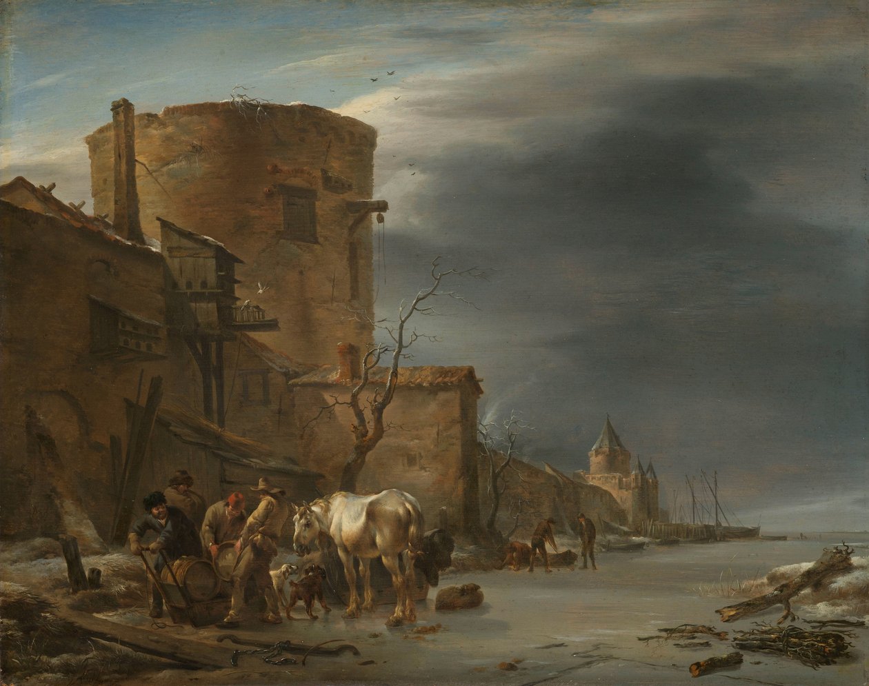 Haarlem városfala télen alkotó: Nicolaes Pietersz Berchem