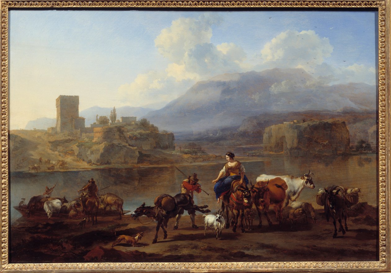 Bercherm van Haarlem (1620-1683) festőtálcájának átjárója alkotó: Nicolaes Pietersz. Berchem