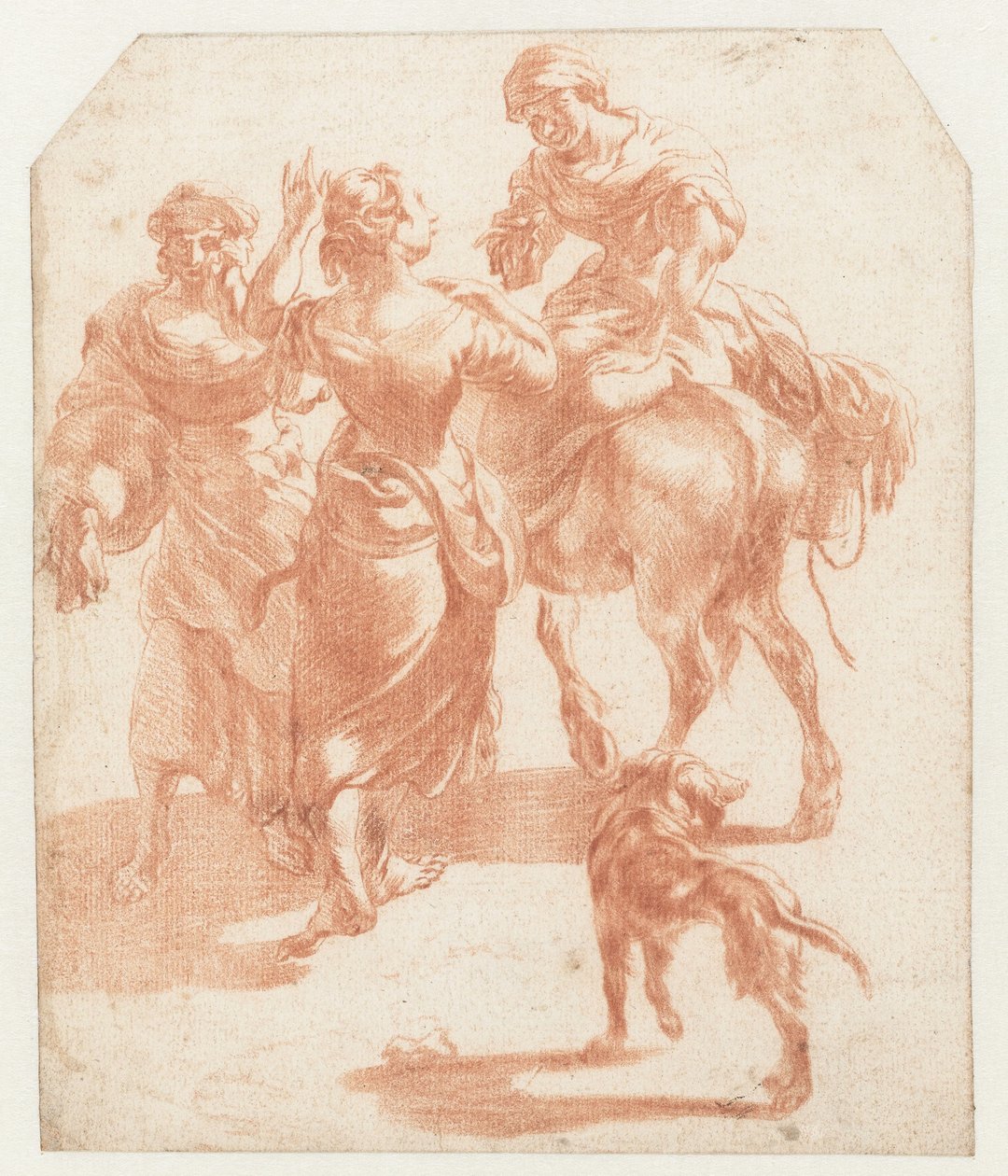 Két sétáló nő és egy nő egy szamáron alkotó: Nicolaes Pietersz Berchem