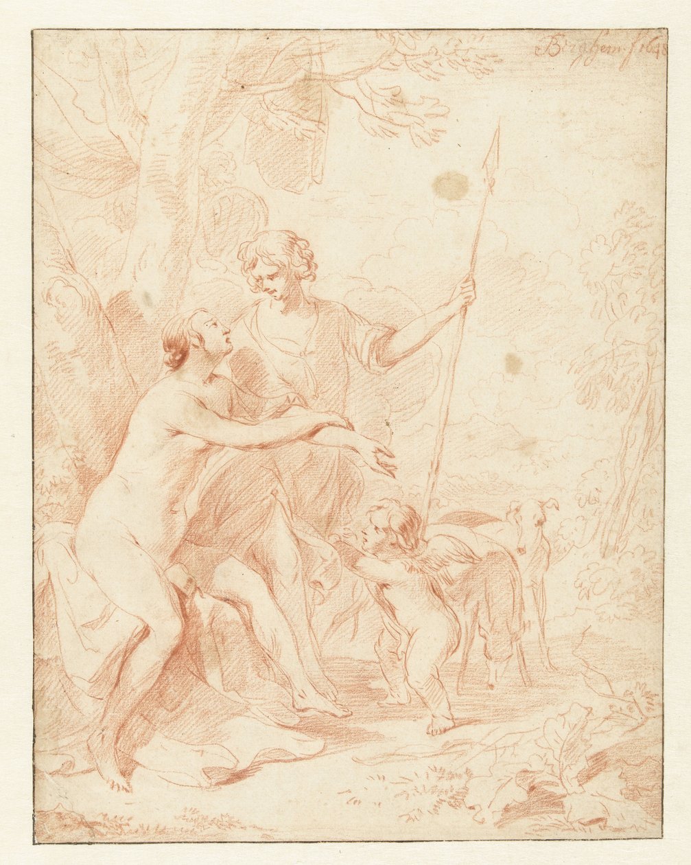 Vénusz, Adonisz és Ámor alkotó: Nicolaes Pietersz Berchem