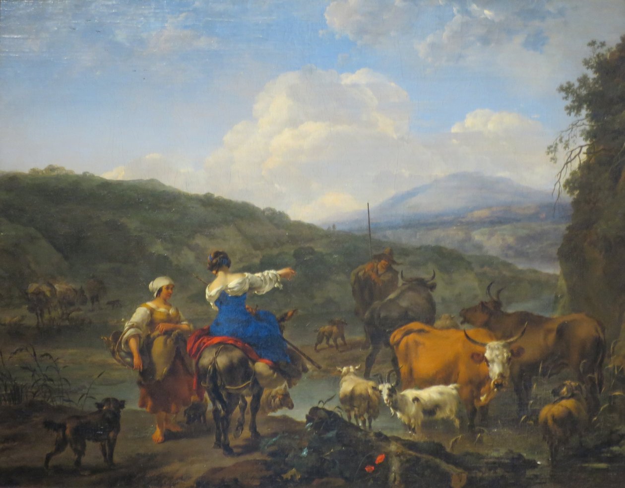 Szarvasmarhák egy kietlen helyen alkotó: Nicolaes Pieterszoon Berchem