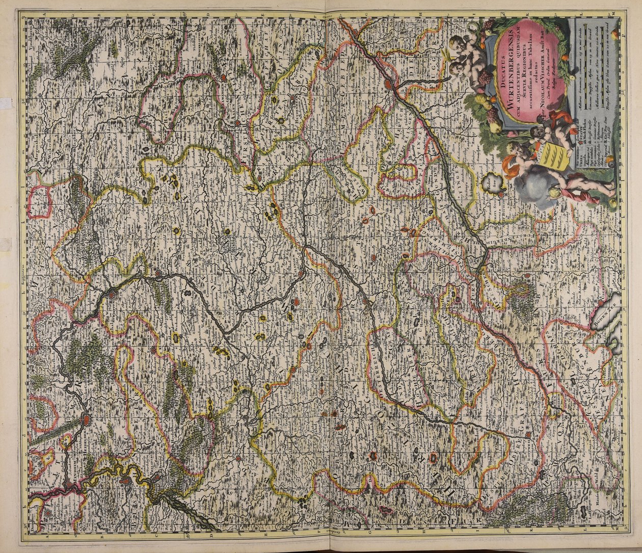 Ducatus Wurtenbergensis cum adjacentibus quibusdam Sueviae regionibus accuratissime in hanc tabulam redactus alkotó: Nicolaes Visscher