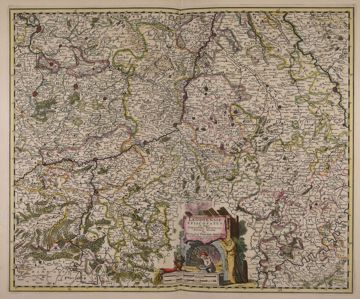 Leodiensis episcopatus in omnes subjacentes provincias distincté divisus alkotó: Nicolaes Visscher
