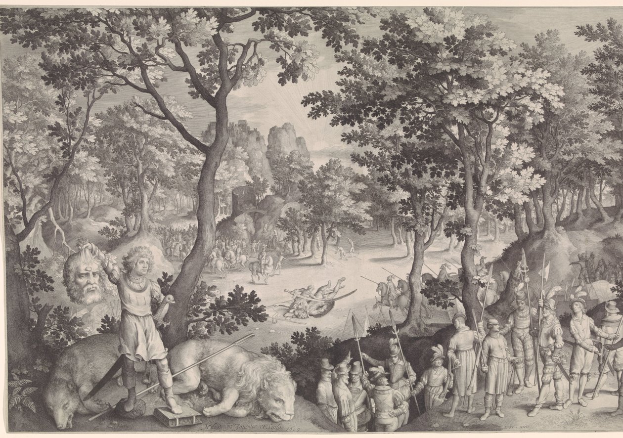 Dávid Góliátban alkotó: Nicolaes de Bruyn