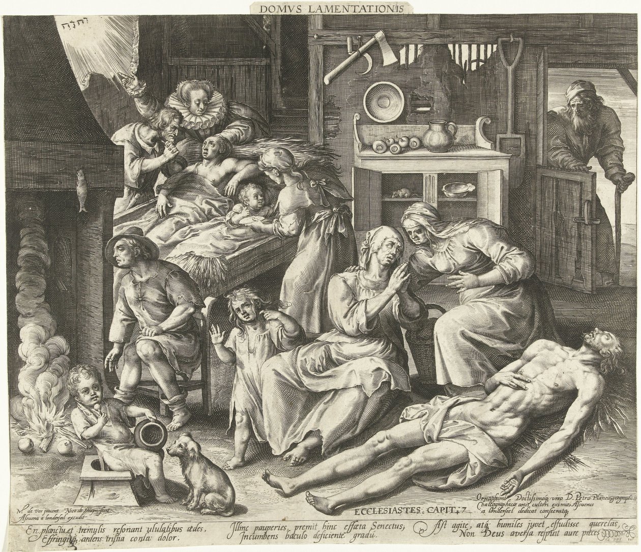 Gyászsal teli ház Domus Lamentationis (cím a tárgyon) alkotó: Nicolaes de Bruyn