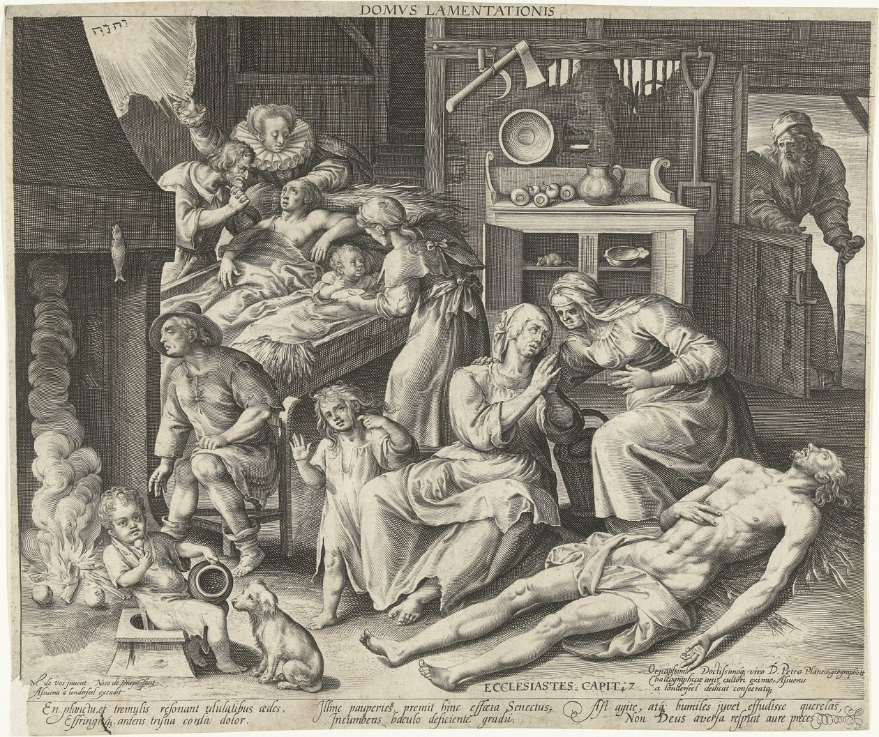 Gyászsal teli ház Domus lamentationis (cím a tárgyon) alkotó: Nicolaes de Bruyn