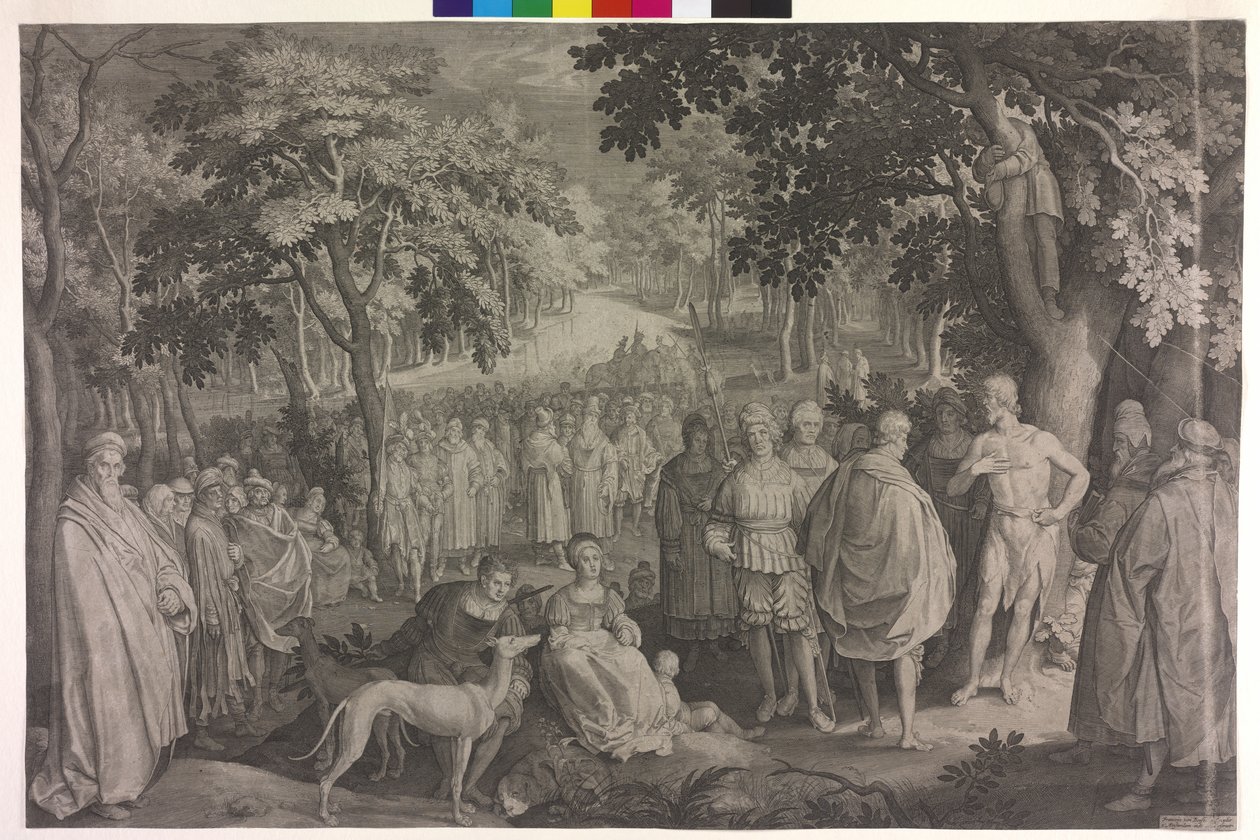 Johannes a baptista prédikál alkotó: Nicolaes de Bruyn