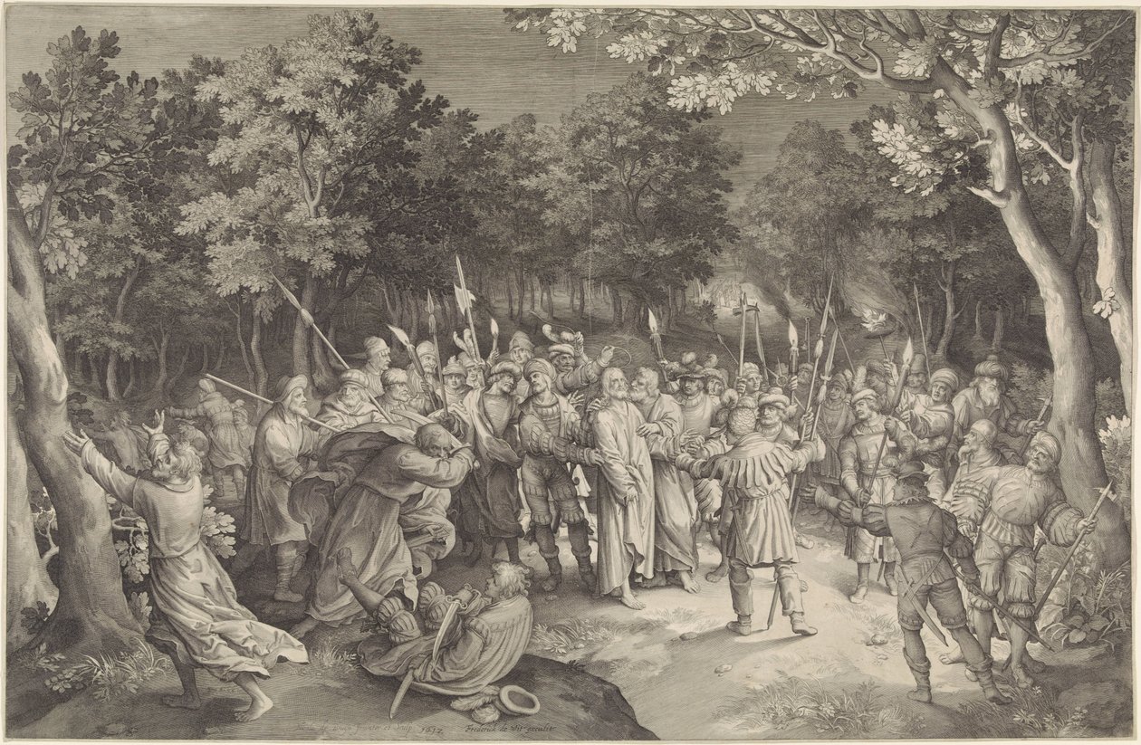 Judas Kiss és Krisztus letartóztatása alkotó: Nicolaes de Bruyn