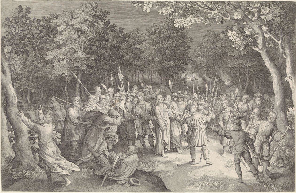 Judas Kiss és Krisztus letartóztatása alkotó: Nicolaes de Bruyn