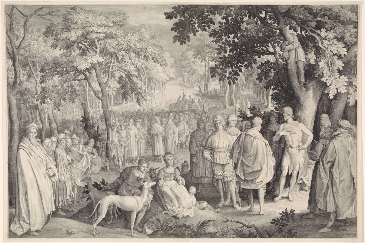 Keresztelő János igehirdetése alkotó: Nicolaes de Bruyn