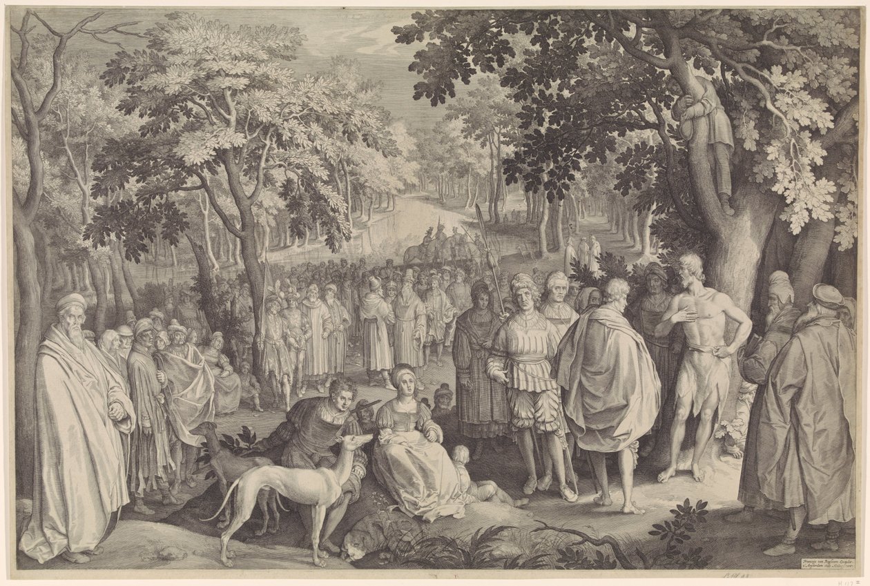 Keresztelő János igehirdetése alkotó: Nicolaes de Bruyn