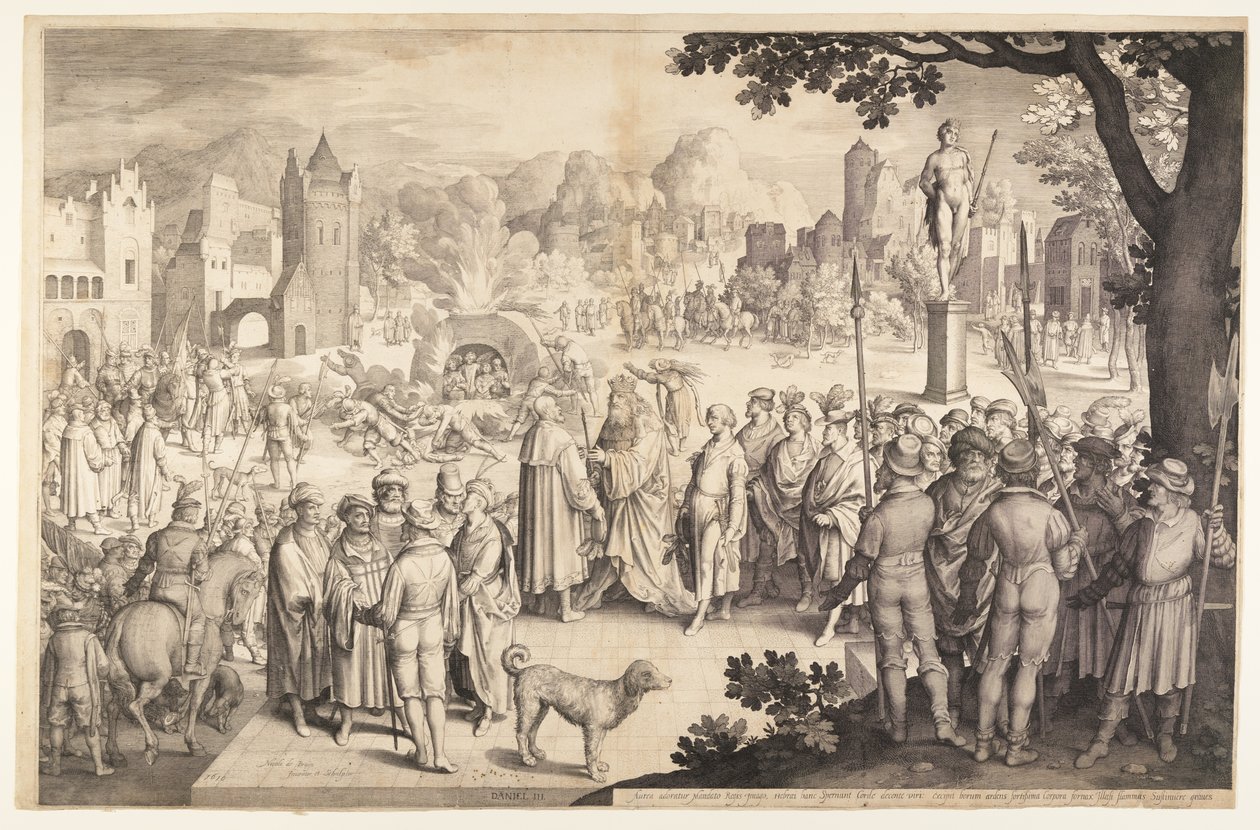 Sádrach, Meshach és Abednego az égő kályhában alkotó: Nicolaes de Bruyn